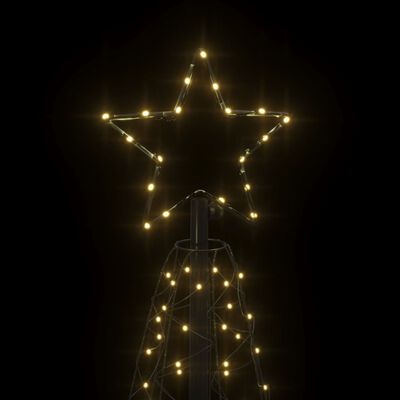 vidaXL Árvore de Natal em cone 200 luzes LED 70x180 cm branco quente
