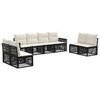 vidaXL Conjunto de Sof&aacute; de Jardim 8 unid. Preto e Branco Creme vime PE