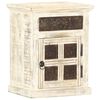 vidaXL Mesa de cabeceira 40x30x50cm madeira de mangueira maci&ccedil;a branco