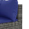 vidaXL 8 pcs conjunto lounge de jardim c/ almofad&otilde;es vime PE cinzento