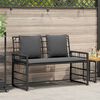 vidaXL Banco de exterior Liso Preto e Cinza Escuro 116 x 55 x 82 cm