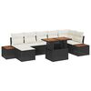 vidaXL Conjunto de Sof&aacute; de Jardim 8 unid. Preto e Bege