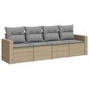 vidaXL 4 pcs conjunto de sof&aacute;s para jardim c/ almofad&otilde;es vime PE bege