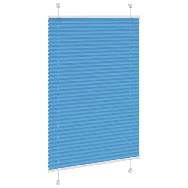 vidaXL Azul Plissada Cega 100x150 cm Largura Tecido 99,4 cm Poli&eacute;ster