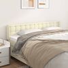vidaXL Cabeceira de cama c/ abas couro artificial 183x16x78/88cm creme