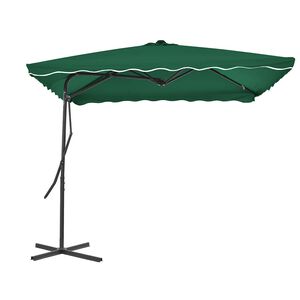 vidaXL Guarda-sol de exterior com poste em a&ccedil;o 250x250 cm verde