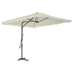 vidaXL Guarda-sol de exterior com poste em a&ccedil;o 250x250 cm cor areia