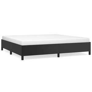 vidaXL Estrutura de cama 200x200 cm couro artificial preto