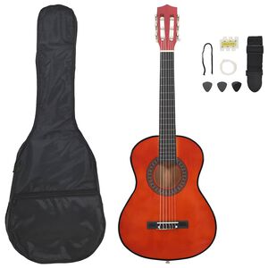 vidaXL 8 pcs conjunto guitarra clássica para iniciantes 1/2 34"