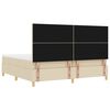 vidaXL Cama Box com colch&atilde;o com cabeceira Creme 200 x 200 cm tecido