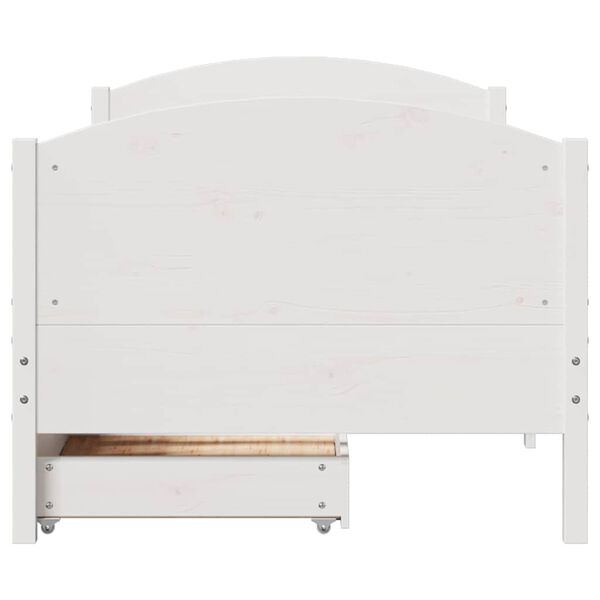 vidaXL Cama sem colchão 75x190 cm madeira de pinho maciça branco