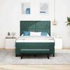 vidaXL Cama Box com colch&atilde;o Verde Escuro 140 x 190 cm Veludo
