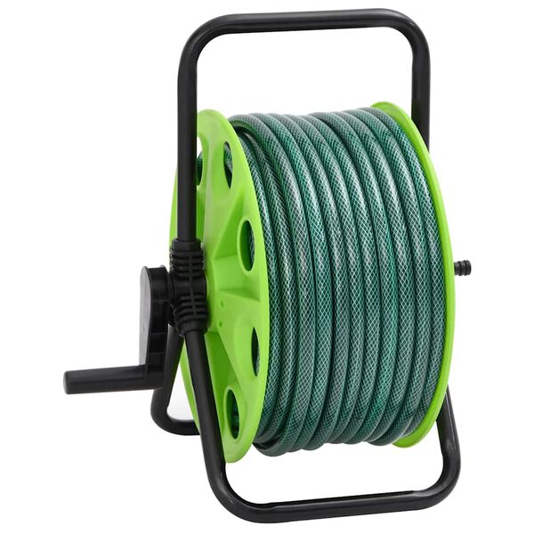 vidaXL Enrolador de p&eacute; c/ conj. de encaixe de mangueira 0,5" 20 m PVC
