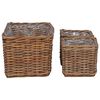 vidaXL Cesta de Plantas com armazenamento 3 pcs Castanho Rattan Kubu