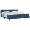 vidaXL Cama Box com colch&atilde;o com cabeceira Azul 200 x 200 cm tecido