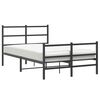 vidaXL Estrutura de cama com cabeceira e p&eacute;s 120x190 cm metal preto