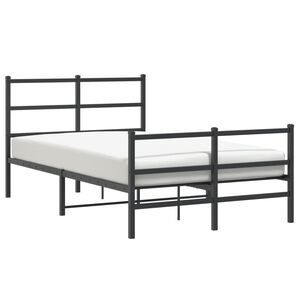 vidaXL Estrutura de cama com cabeceira e p&eacute;s 120x190 cm metal preto
