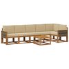 vidaXL Conjunto de Sof&aacute;s para Exterior 7 pcs Natural e Bege Poli&eacute;ster