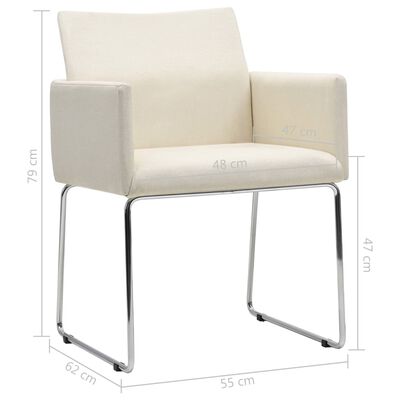 vidaXL Cadeiras de jantar 6 pcs aspeto linho tecido branco