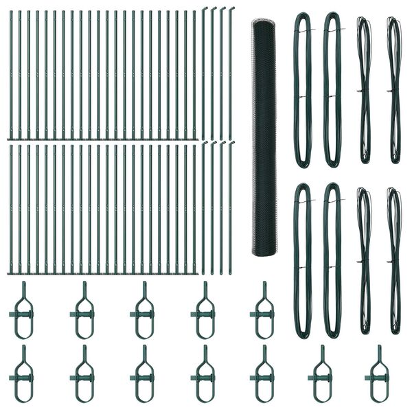 vidaXL Poste de Cerca Verde 100 x 1,6 m (malha de 25 mm) A&ccedil;o e PVC