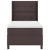 vidaXL Cama Box com colch&atilde;o Castanho escuro 90 x 200 cm tecido