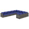 vidaXL 10 pcs conjunto lounge de jardim c/ almofad&otilde;es vime PE cinzento