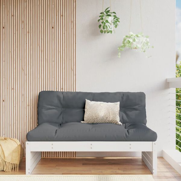 vidaXL Sof&aacute; de centro para jardim 120x80 cm pinho maci&ccedil;o branco
