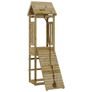 vidaXL Casa de brincar com parede de escalar pinho impregnado