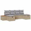 vidaXL Conjunto de Sof&aacute; de Jardim 6 unid. Bege vime PE