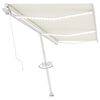 vidaXL Toldo retrátil manual com LED 600x350 cm cor creme