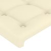 vidaXL Estrutura de cama c/ cabeceira couro artificial 90x190 cm creme