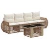 vidaXL Conjunto de Sof&aacute; de Jardim 5 unid. Bege e Branco Creme vime PE