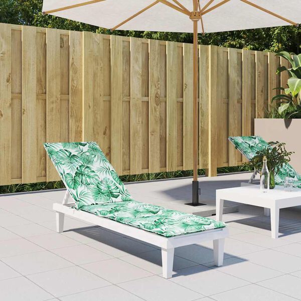 vidaXL Almofad&atilde;o p/ cadeira de terra&ccedil;o tecido oxford padr&atilde;o folhas