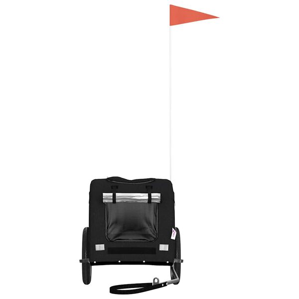 vidaXL Reboque bicicleta p/ animais tecido oxford/ferro preto