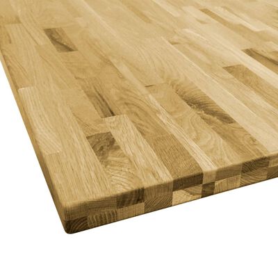 vidaXL Tampo de mesa madeira de carvalho maciça quadrado 44 mm 80x80cm