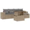 vidaXL 6 pcs conjunto de sof&aacute;s p/ jardim com almofad&otilde;es vime PE bege