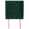 vidaXL Cabeceira de cama c/ abas veludo 83x23x118/128 cm verde-escuro