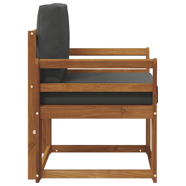 vidaXL Sof&aacute; exterior Madeira de Ac&aacute;cia maci&ccedil;a e Poli&eacute;ster Natural