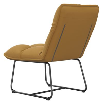 vidaXL Cadeira de lazer com estrutura de metal veludo castanho