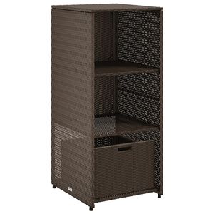 vidaXL Arm&aacute;rio de arruma&ccedil;&atilde;o para jardim 50x55x115 cm vime PE castanho