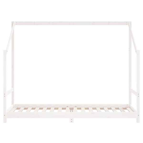 vidaXL Estrutura de cama infantil 90x200 cm pinho maciço branco
