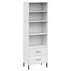 vidaXL Estante c/ 2 gavetas 60x35x180 cm madeira maci&ccedil;a OSLO branco