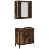 vidaXL 2 pcs conj. m&oacute;veis casa de banho derivados madeira cor fumado