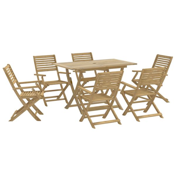 vidaXL 7 pcs conjunto de jantar para jardim madeira de ac&aacute;cia maci&ccedil;a
