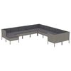 vidaXL 11 pcs conjunto lounge de jardim c/ almofad&otilde;es vime PE cinzento