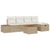 vidaXL Conjunto de Sofá de Jardim com almofada 6 pcs Bege vime PE