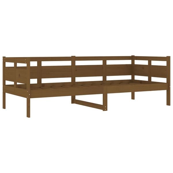 vidaXL Sof&aacute;-cama 80x200 cm madeira de pinho maci&ccedil;a castanho-mel