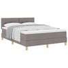 vidaXL Cama Box com almofada Cinzento-acastanhado 140 x 200 cm tecido
