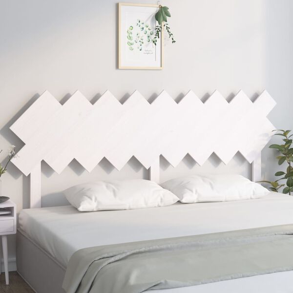 vidaXL Cabeceira de cama 178x3x80,5 cm pinho maci&ccedil;o branco