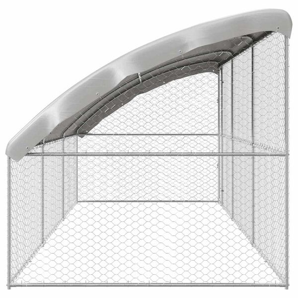 vidaXL Canil de Cachorro 3 pcs Prateado 6 x 2 x 2 m A&ccedil;o galvanizado